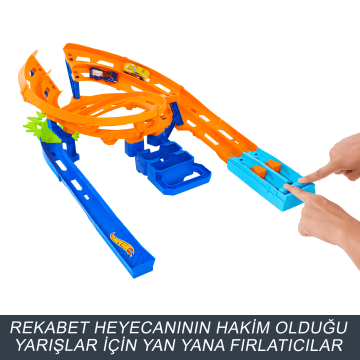 Hot Wheels İkili Yarış Ve Akrobasi Pisti, 2 Adet 1:64 Ölçekli Oyuncak Araba, Kolayca Saklanabilir - Image 4 of 6