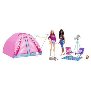 Barbie Cosa de dos Malibu y Brooklyn con carpa de camping - Imagen 1 de 6