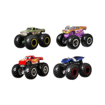 Hot Wheels ASSORTMENT PACK DE 4 MONSTER TRUCKS MATTEL