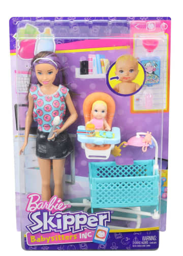 Muneca y conjunto de juego Skipper Canguro de bebes de Barbie FHY98 MATTEL