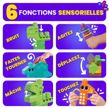 Mega Bloks - Dinos Couic Et Croq’ - Jouet De Construction - 1 Ans Et + - Imagen 4 de 7