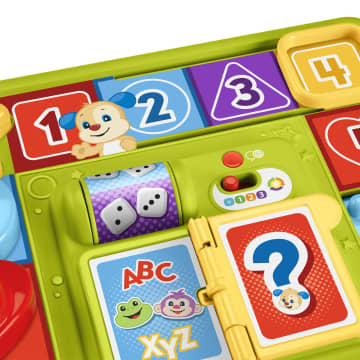 Fisher Price Laugh Learn Juego de mesa de imitacion Tablero de actividades de juego de Perrito juguete para bebes con luces y contenido de aprendizaje Smart Stages version multilingue HRB69
