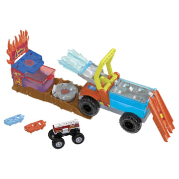 Hot Wheels Monster Trucks Arena Smashers Color Shifters 5-Alarm Rescue Playset - Image 1 of 6