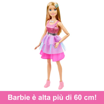 Bambola Barbie grande alta circa 71 cm con capelli biondi e abito rosa scintillante HJY02 MATTEL