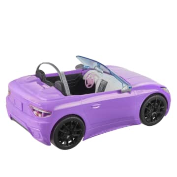 Barbie con descapotable Muñeca rubia con coche de juguete morado para muñecas - Imagen 5 de 6