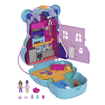 Polly Pocket Mini Toys, Wearable Purse Compact Playsets with 2 Dolls - Image 7 of 10