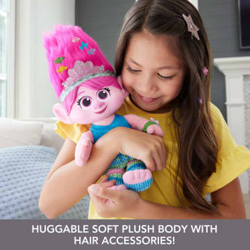 Trolls 3 Band Together Hair Pops Showtime Surprise Queen Poppy Plush - Image 4 of 7