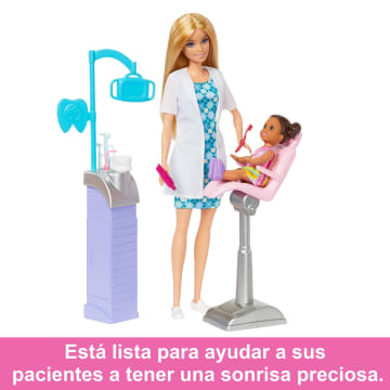 Barbie Profesiones Dentista Muneca y conjunto de juego con accesorios conjunto de tematica medica juguetes de Barbie HKT69 MATTEL