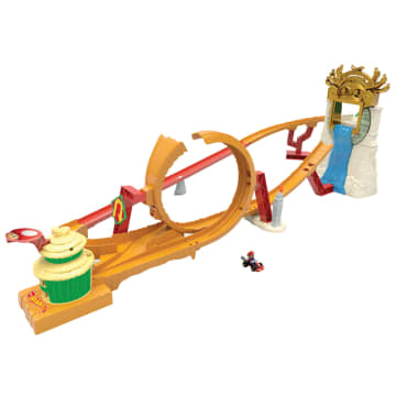 Hot Wheels The Super Mario Bros. Movie Junglekoninkrijk Racebaan Speelset Met Metalen Mario Speelgoedauto - Image 1 of 6
