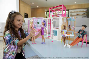 Barbie Casa 2 pisos Casa amueblada para munecas de juguete HCD48 MATTEL