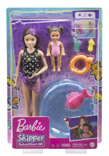Barbie® Bebek Bakıcısı Bebeği ve Aksesuarları Oyun Setleri, Havuz Temalı - Image 6 of 6
