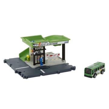 Matchbox Aksiyon Sürücüleri Otobüs Durağı Oyun Seti veya Pizza Hut Temalı Oyun Seti - Image 1 of 7