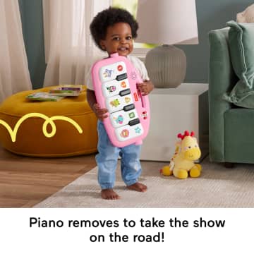 Fisher-Price Glow And Grow Kick & Play Piano Gym Baby Playmat With Musical Learning Toy, Pink, Queens English Version - Image 5 of 6