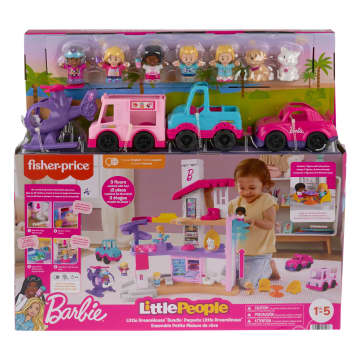 Little People Barbie DreamHouse Bundle Playset with 4 Vehicles 7 Figures for Toddlers HPL25 MATTEL
