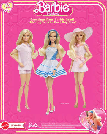 Barbie The Movie Set di abiti da collezione con tre outifit iconici HPK01 MATTEL