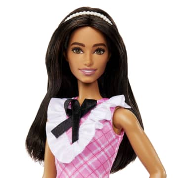 Barbie-Barbie Fashionistas 209-Poupée Cheveux Noirs, Robe Écossaise - Imagen 4 de 6