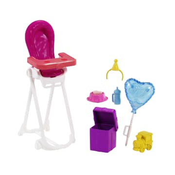 Barbie® Bebek Bakıcısı Bebeği ve Aksesuarları Oyun Setleri, Parti Temalı (Uzun Saçlı Bebek) - Image 4 of 6