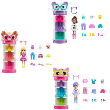 Polly Pocket Armadio Gira La Moda Playset A Tema Animali Con Bambola, Collezione Di Tubi Fashion - Image 1 of 11