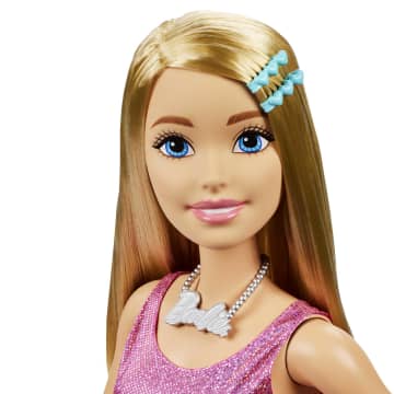 Large Barbie Doll, 28 Inches Tall, Blond Hair and Shimmery Pink Dress - Image 3 of 6