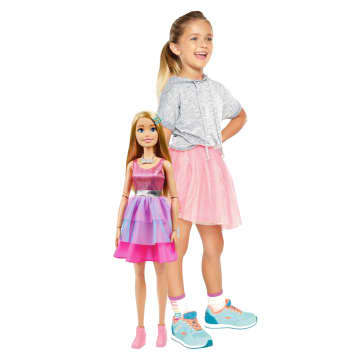 Large Barbie Doll, 28 Inches Tall, Blond Hair and Shimmery Pink Dress - Image 2 of 6
