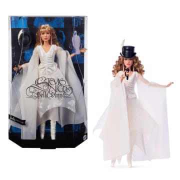 white barbie doll dress Signature Stevie Nicks Bella Donna Collector 2025 Mattel Stevie Nicks Bella Donna Barbie
