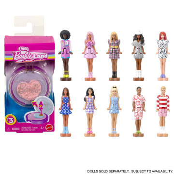 Barbie Mini Barbie Land Fashionistas Dolls, 1.5-Inch Dolls in Perfume Compact, Surprise Reveal - Imagem 1 de 5