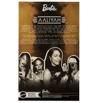 Barbie Signature Aaliyah Collectible Doll in Black Faux Leather Outfit - Imagen 6 de 6