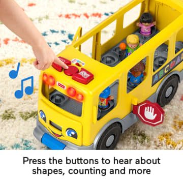 Fisher-Price Little People Big Yellow School Bus Pull-Along Toddler Learning Toy, Multilanguage Version - Image 3 of 6