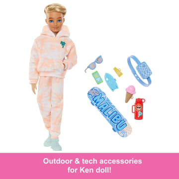 Barbie Dream Besties Ken Fashion Doll With 9 Summer & Skateboard Themed Accessories - Imagen 3 de 6