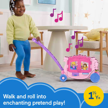 Fisher-Price Little People Disney Princess Pull-Along Musical Carriage Toddler Toy With 2 Figures - Imagen 2 de 6