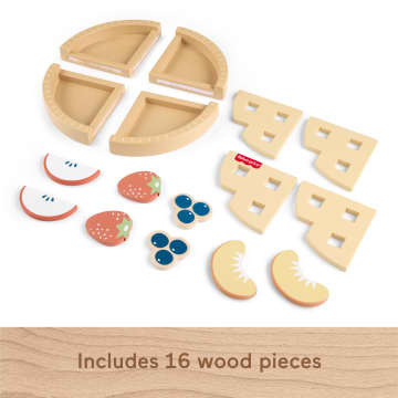 Fisher-Price Tiny Garden Wooden Fruit Pie, Pretend Food Puzzle Set For Kids, 16 Wood Pieces - Image 5 of 6