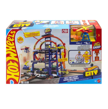 Hot Wheels MEGA Loop Garage Playset With 1 Die-Cast Toy Car & 1 Toy Helicopter in 1:64 Scale - Imagen 6 de 6