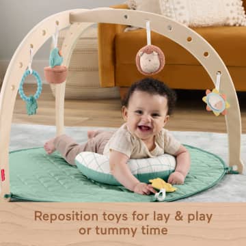Fisher-Price Wooden Lay And Play Deluxe Activity Gym Baby Playmat With Developmental Toys - Image 3 of 6