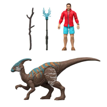 Jurassic World Rebirth Reuben Delgado & Parasaurolophus Figures Pack, 3.75-Inch Scale - Image 5 of 5
