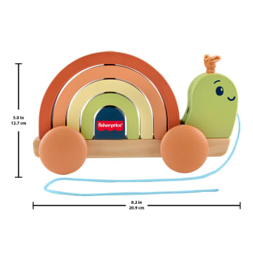 Fisher-Price Tiny Garden Wooden Pull-Along Stacking Snail Toddler Toy, 6 Wood Pieces - Image 6 of 6