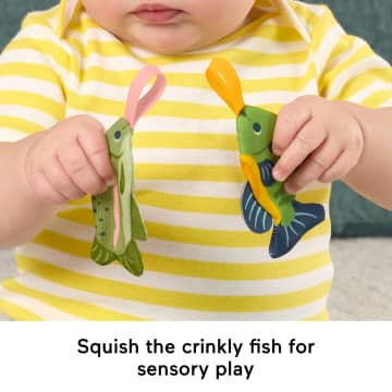Fisher-Price Mini Me Moments Reel Fun Fishing Gift Set, 4 Baby Toys For Newborn Sensory Play - Image 4 of 6