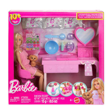 Barbie Face Mask Toy Playset & Doll With 10+ Spa Accessories including 3 Powder Packs To Make Dough Masks - Imagem 5 de 5