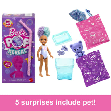 Barbie Chelsea Pop Reveal Treat Series Doll With 5 Surprises Including Scent & Pet - Imagen 4 de 5
