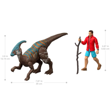 Jurassic World Rebirth Reuben Delgado & Parasaurolophus Figures Pack, 3.75-Inch Scale - Image 2 of 5