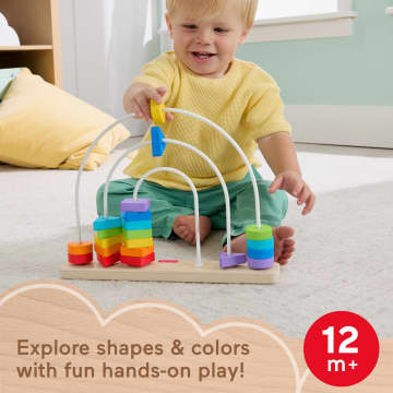 Fisher-Price Wooden Rainbow Bead Bar Maze, Baby & Toddler Developmental Toy, 1 Wood Piece - Image 2 of 6
