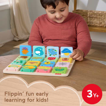 Fisher-Price Wooden Flip & Reveal Busy Activity Board, Learning Toy For Preschool Kids - Imagem 2 de 6