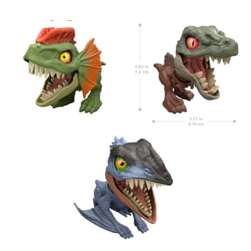 Jurassic World Mighty Little Biters Dinosaur Toy With Bite Action, Eye Change, Collectible Figure - Image 6 of 6