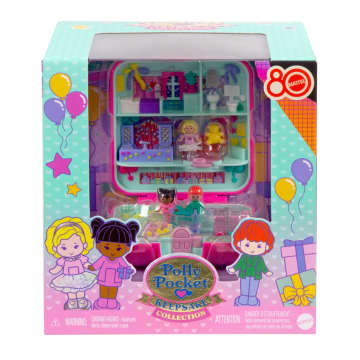 Polly Pocket Doll & Playset, Mattel 80Th Heritage Compact, Doll House With Celebration Theme, 1 Pet And Furniture - Imagen 6 de 6