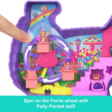 Polly Pocket Celebration Kitty Playset With 2 Micro Dolls, 23 Surprise Accessories including Pets, Birthday Party With Ferris Wheel Ride - Image 3 of 6