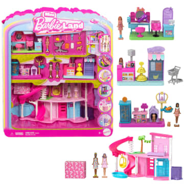 Barbie Mini Barbie Land Dreamhouse & 3 Playsets With 4 1.5-inch Dolls, Furniture & Accessories - Image 1 of 6