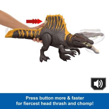 Jurassic World Rebirth Tail Thrasher Spinosaurus Action Figure, Dinosaur Toy With 2 Attack Moves - Imagen 3 de 6