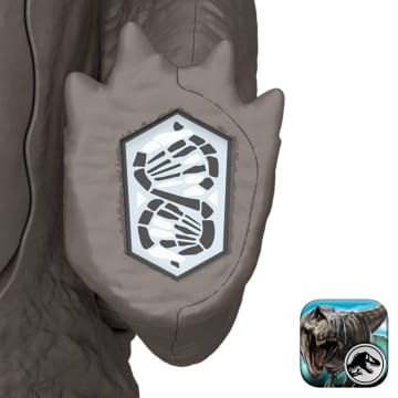 Jurassic World Rebirth Wild Roar Nasutoceratops Dinosaur Toy, Tail Controlled Attack Chomp & Sound - Imagem 5 de 6