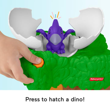 Fisher-Price Little People Dinosaur Hatch & Slide Playset Toddler Toy With 2 Figures - Image 3 of 6