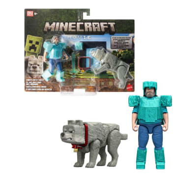 Minecraft La Película Figura de Acción Steve y Lobo 2-Pack - Imagen 1 de 5