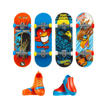 Hot Wheels Skate Veículo de Brinquedo Embalagem de Skates com Tênis Tony Hawk Pássaros - Imagem 1 de 6